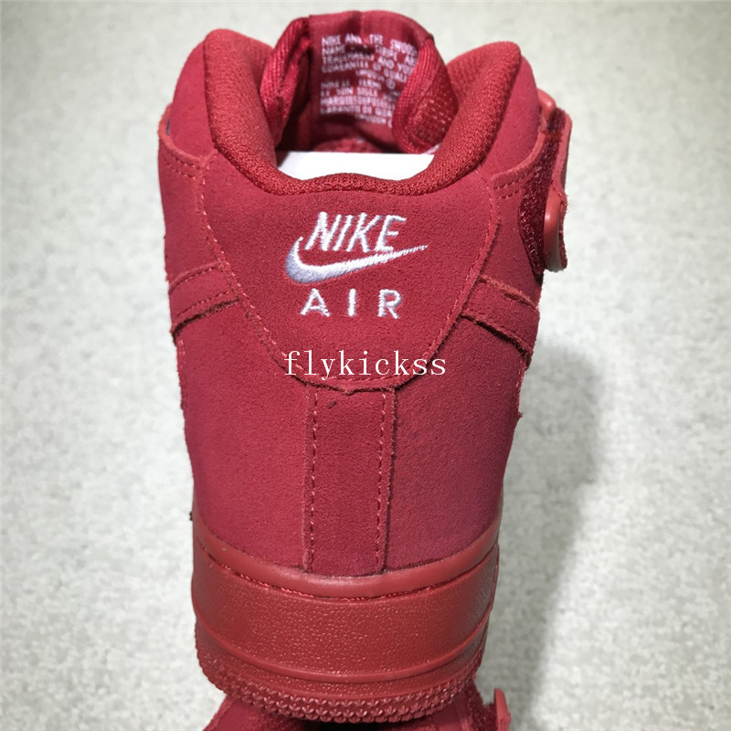 Nike Air Force 1 High Top Mid Gym Red Suede